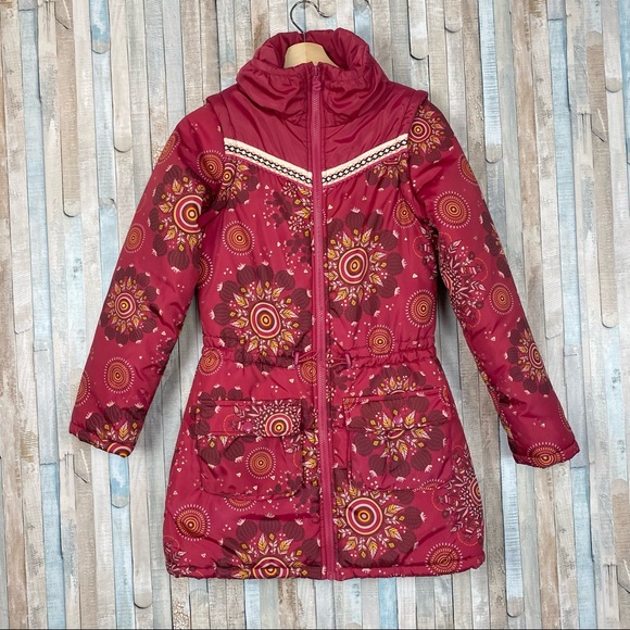 Desigual Other - Desigual 13 14 L Girls Southwestern Print Puffer Winter Coat Jacket Vest Magenta